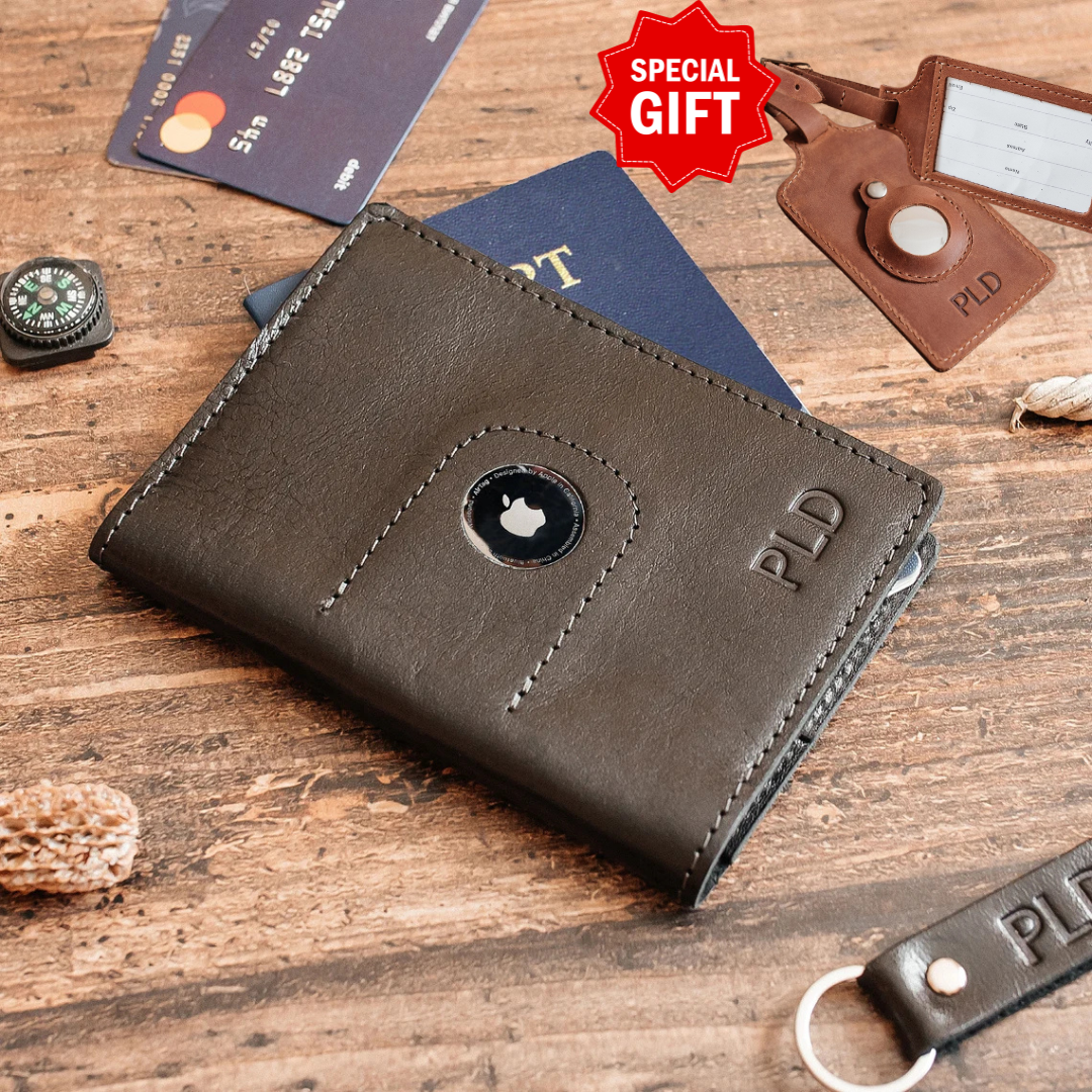 RIDL Custom Leather Passport Wallet with AirTag Slot