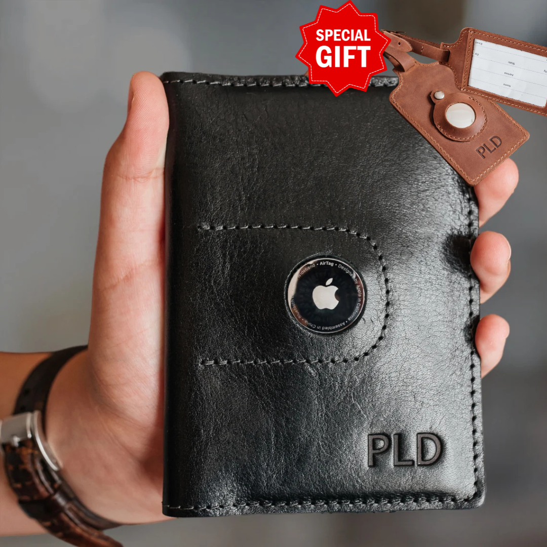 RIDL Custom Leather Passport Wallet with AirTag Slot