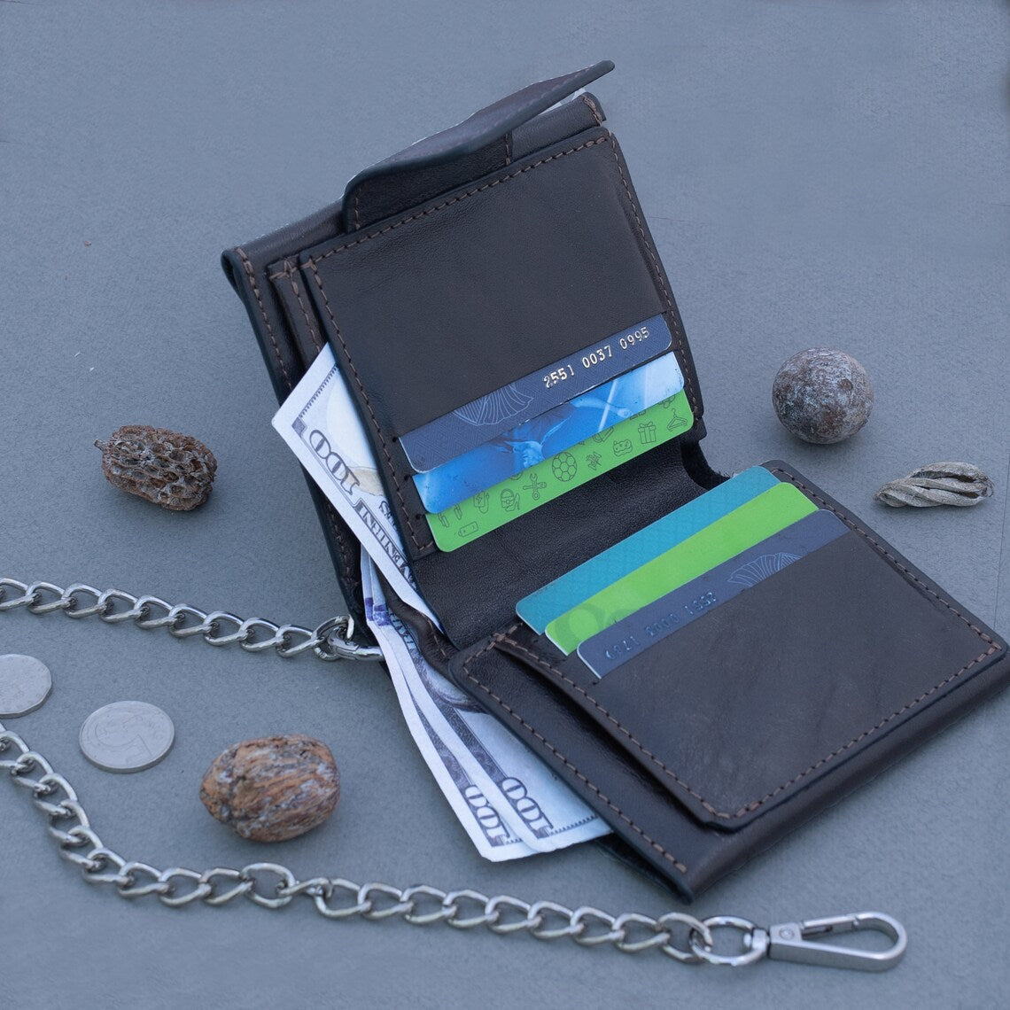 RIDL Custom Leather Bifold Chain Wallet