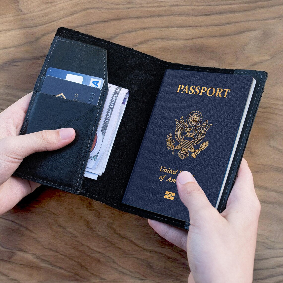 RIDL Leather Passport Cover with AirTag