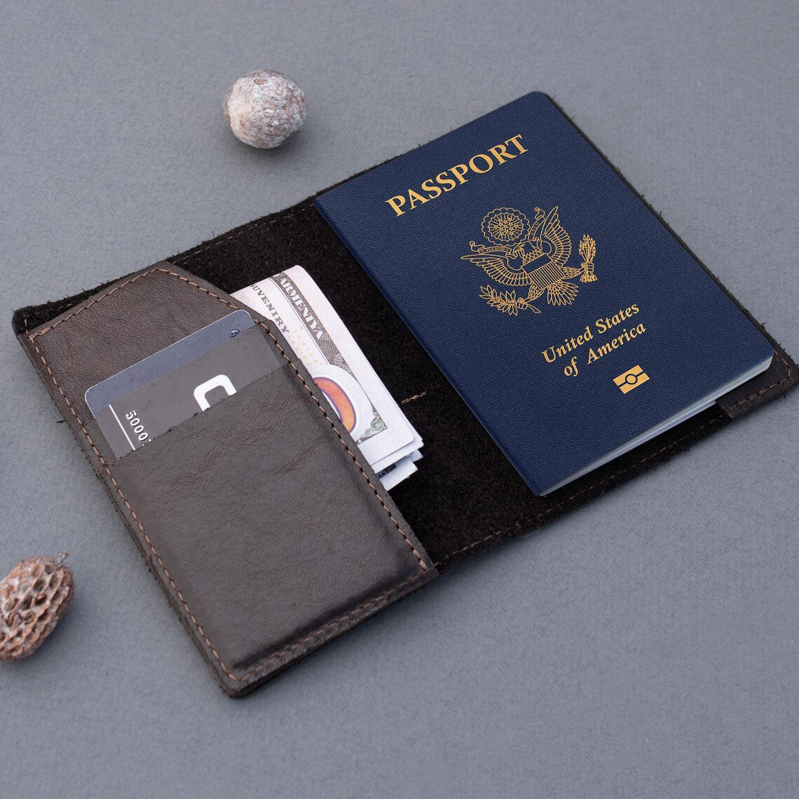 RIDL Leather Passport Cover with AirTag