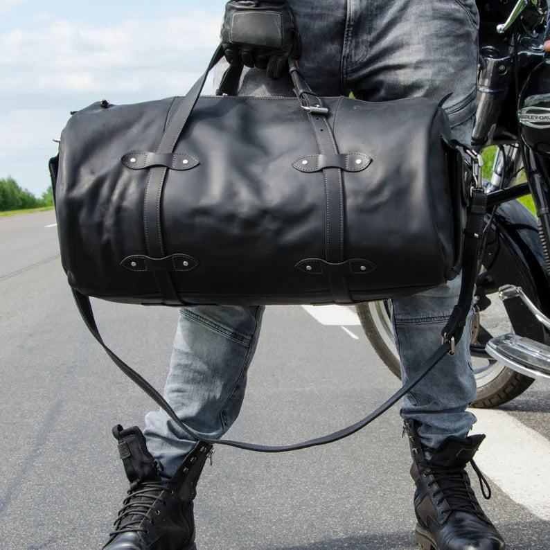 RIDL Leather Motorcycle Travel Duffle Bag