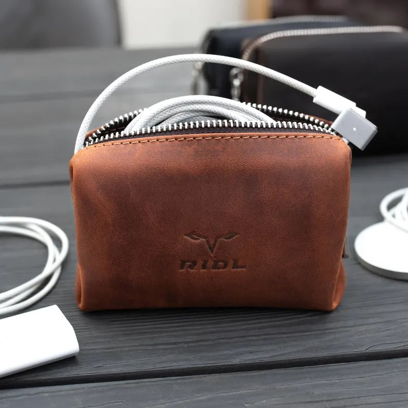 RIDL Leather Cable Organizer & Tech Case